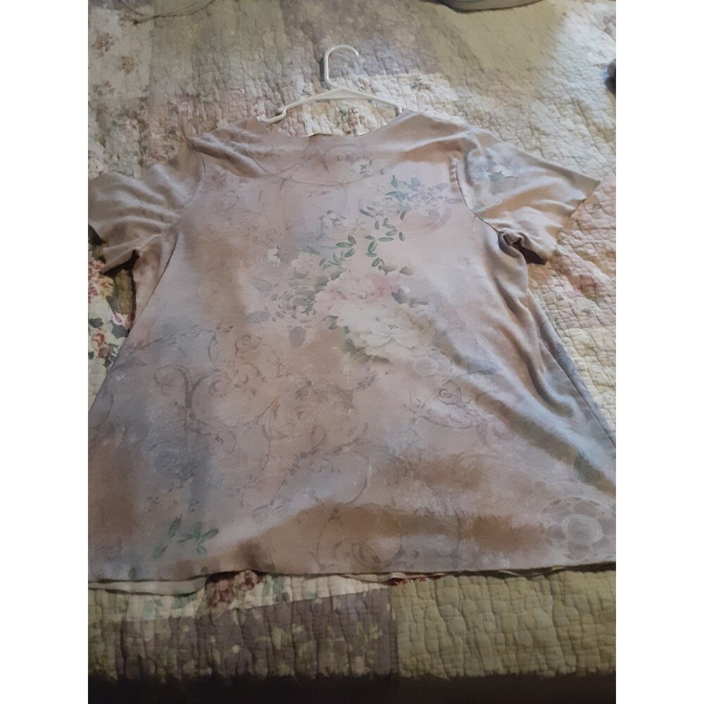 Disney mickey mouse floral t-shirt women size2X Graphic tee Casual cream - Picture 8 of 16